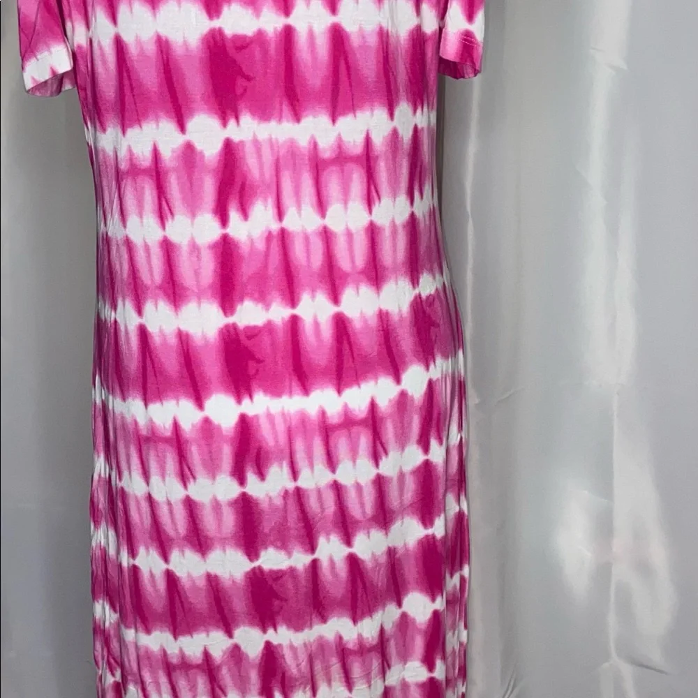 Design History Women’s Short Sleeve Cold Shoulder Tie Dyed Spandex Dress Small - Picture 5 of 11